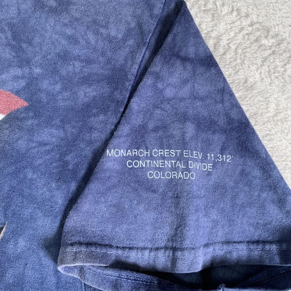 The Mountain Shirt Mens 2XL Blue Bald Eagle American Flag Monarch Crest‎ Tie Dye - Picture 9 of 10